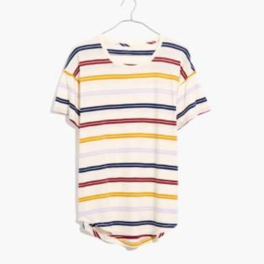 MADEWELL Whisper Crewneck Tee Joaquin Stripe - Picture 4 of 5